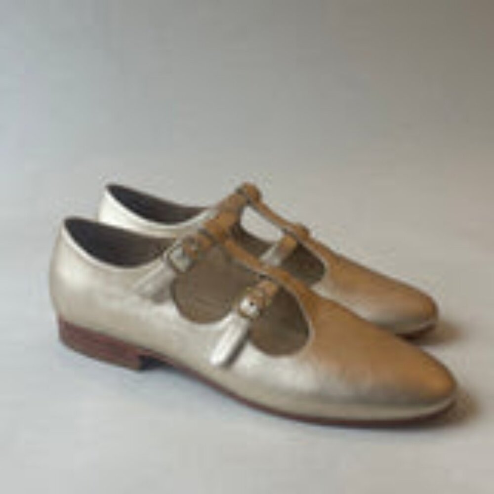 Alfie Metallic Flats Caron Callahan Size 40